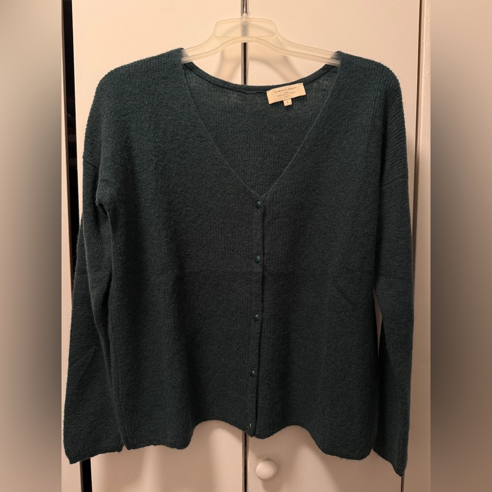 Sezane Green Cardigan Sweater